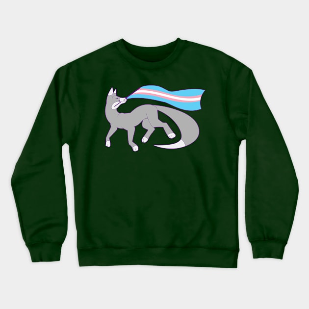 Trans Pride Fox Crewneck Sweatshirt by SpotlessEnvy